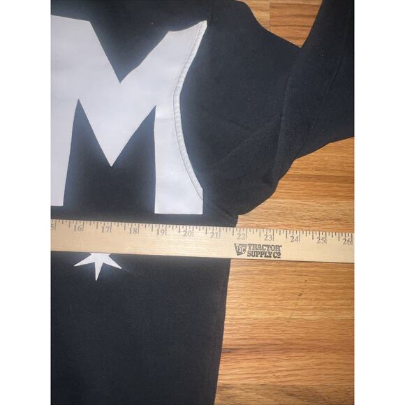 Famous Stars And Straps Hoodie Sz Medium Black Y2K 90s Grunge Skater Spell Out - Picture 7 of 9